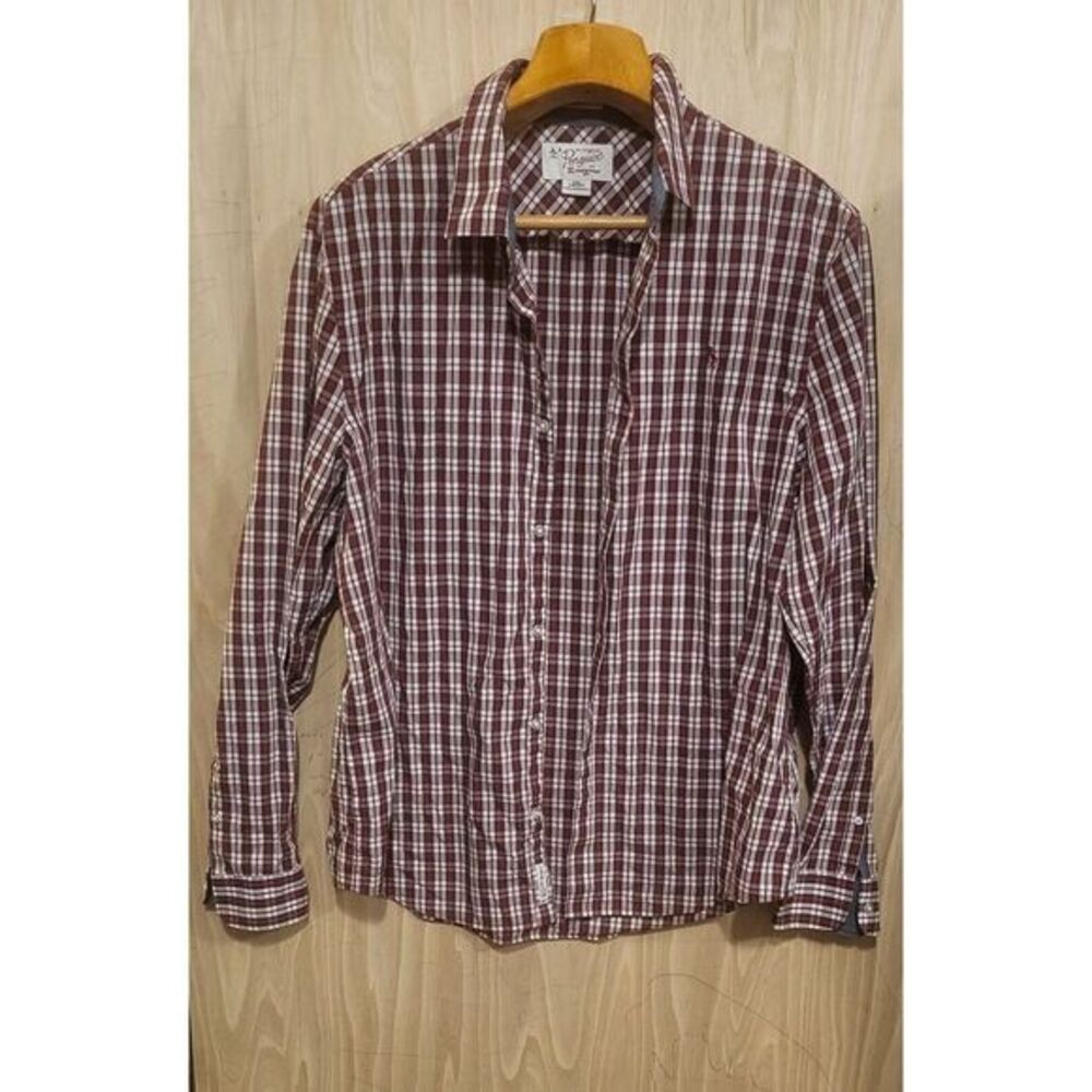 Original Penguin‎ Mens XXL Red Plaid Long Sleeve Button Down Shirt.